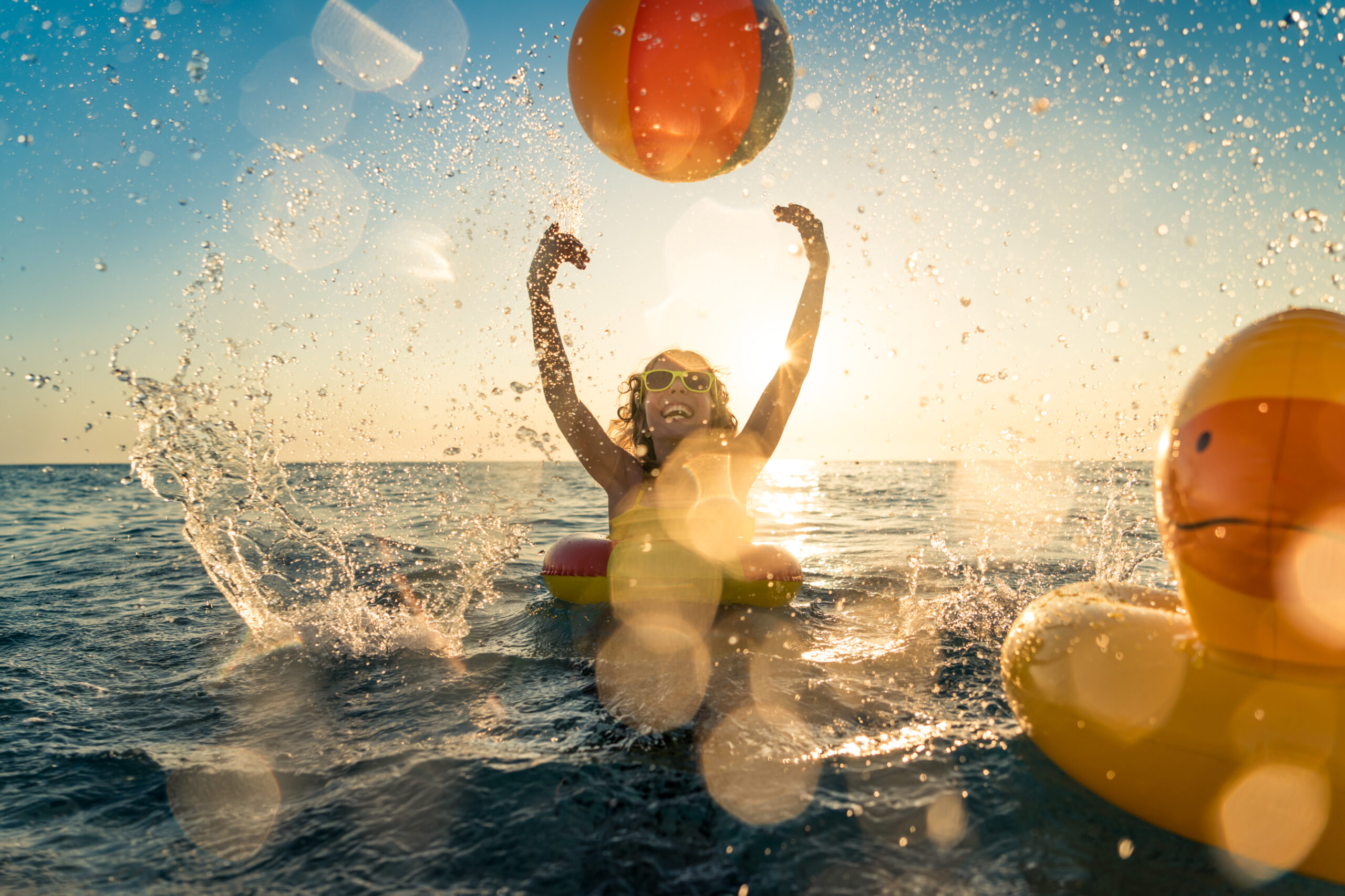 Happy child having fun on summer vacation